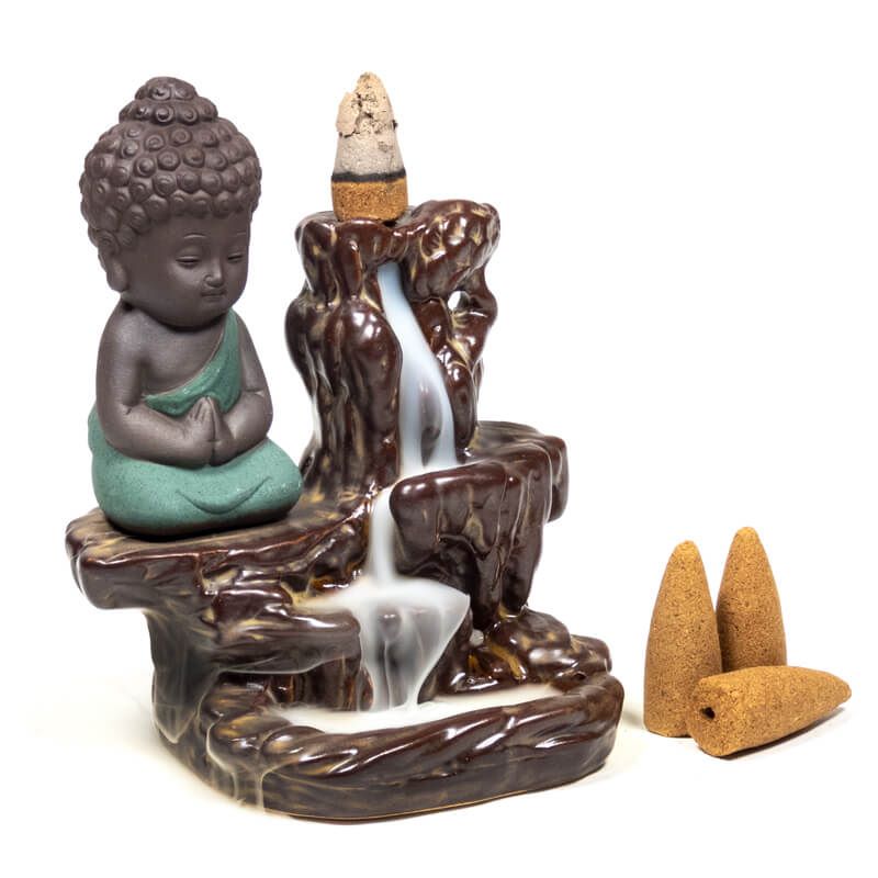 Stojan na vonné jehlánky "Tekoucí dým" Malý Buddha