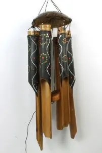 Bambusová zvonkohra malovaná s kokosem 30 cm