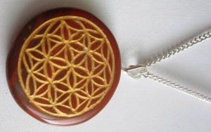 Přívěsek Květ života Červenooranžový Aventurín