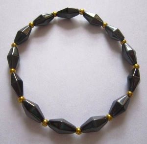 Náramek Hematit se zlatými kuličkami