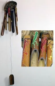 Bambusová zvonkohra barevný gekon 30 cm