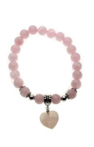 Náramek růženín se srdíčkem