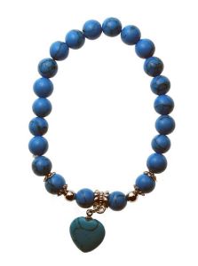 Náramek howlit modrý se srdíčkem