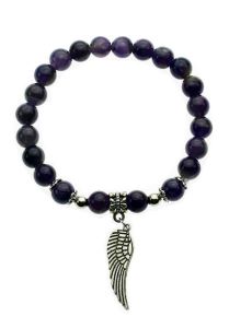 Náramek Ametyst s andělským křídlem