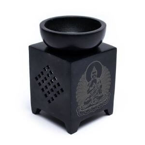 Aroma lampa černý Buddha 11 cm
